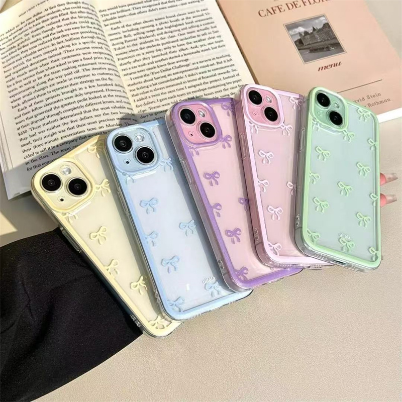Phone Cases Pinterest - ลูกอมสีBowknotออกแบบเคสโทรศัพท์นุ่มสําหรับiPhone 17 Air 16 15 14