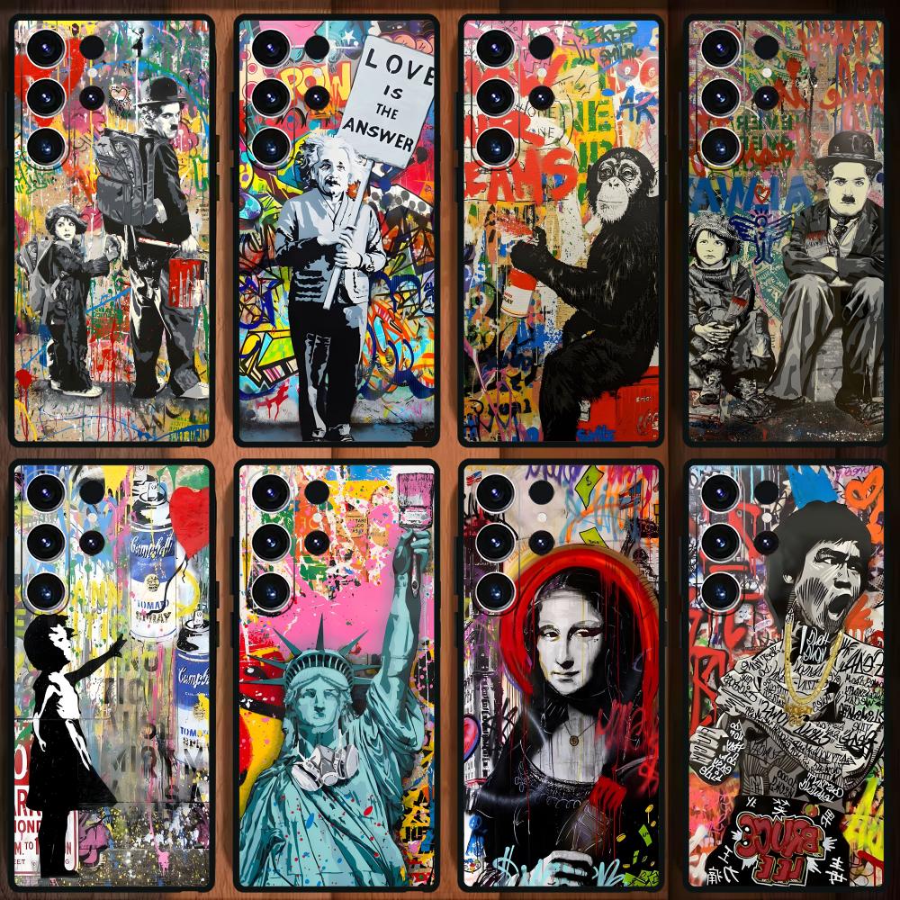 Phone Cases Samsung S25 Ultra - Banksy Graffiti Artเคสโทรศัพท์สําหรับSamsung Galaxy S25 S24
