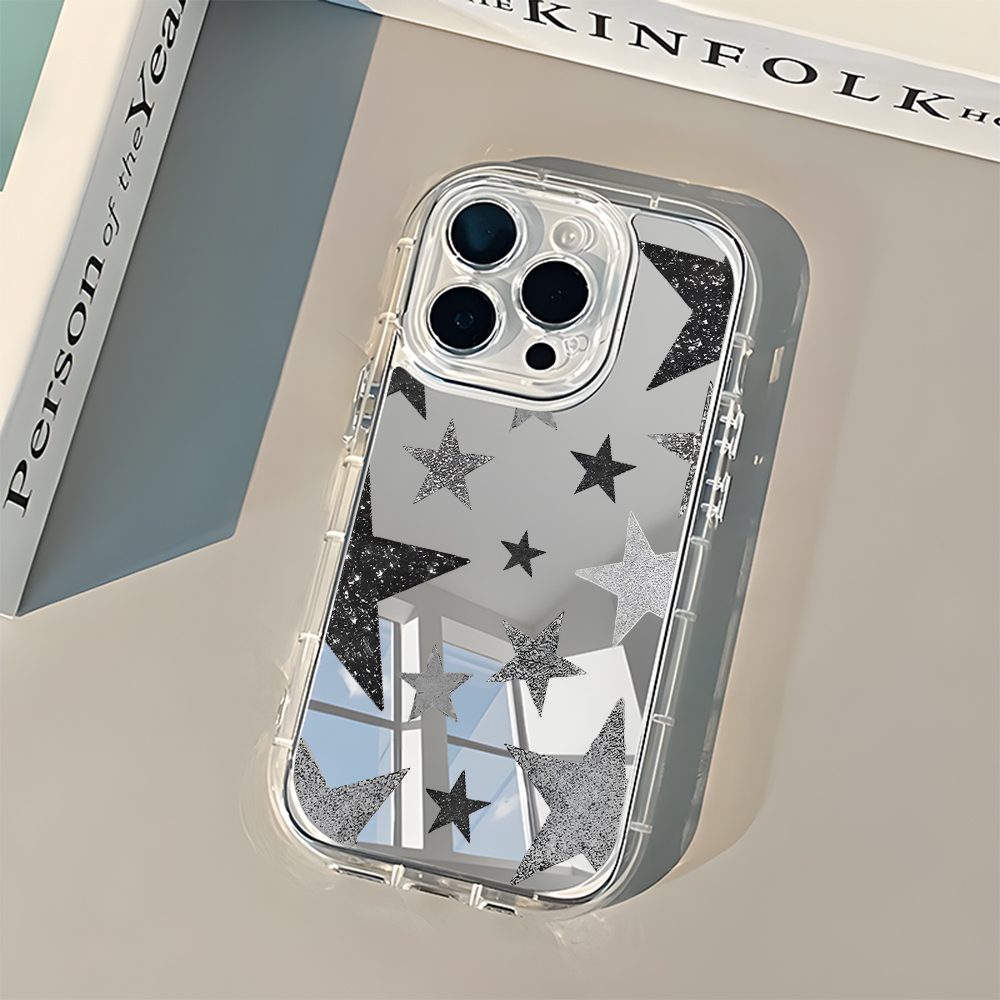 Phone Cases Pinterest - เคสโทรศัพท์ลายดาวระยิบระยับแบบกระจกหลัง สำหรับ iPhone 17 Pro Max