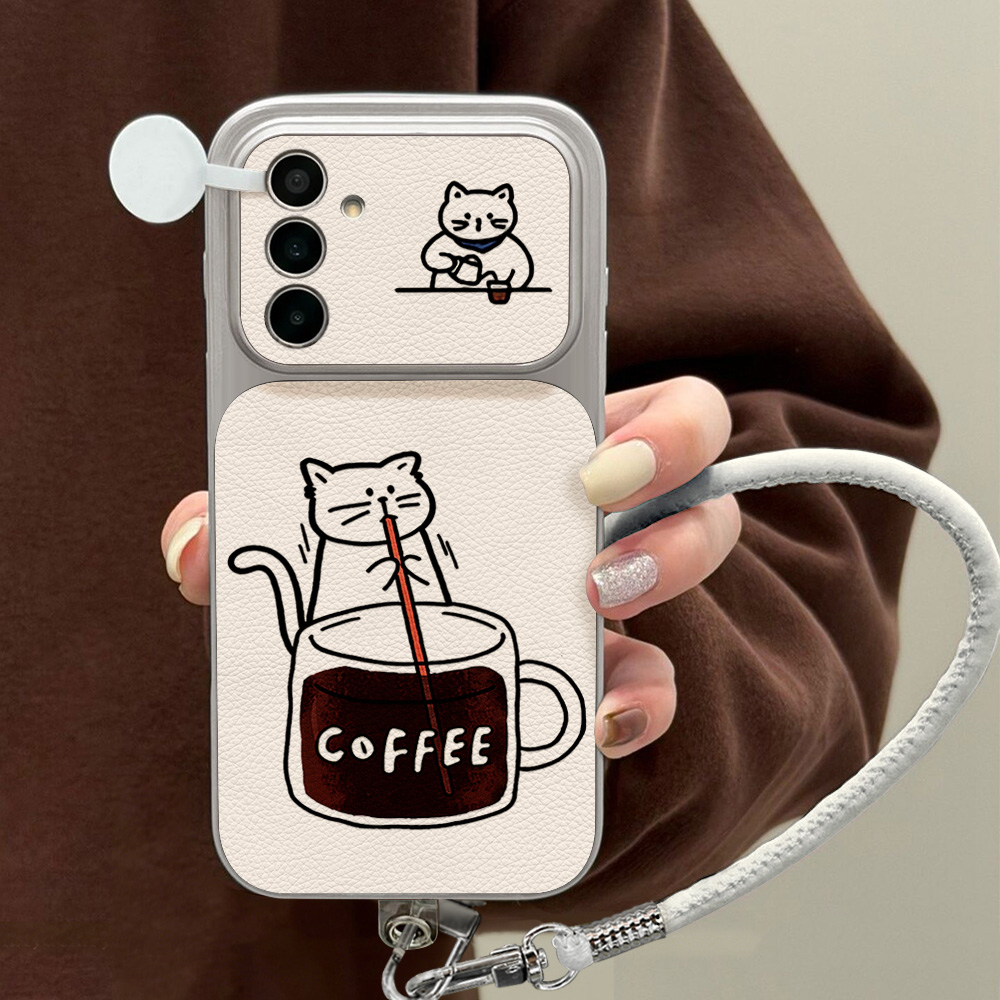 Phone Cases Samsung S25 Ultra - เคสโทรศัพท์ลายแมวน่ารักสีน้ำตาลสำหรับ Samsung S26 S25 S24 S23