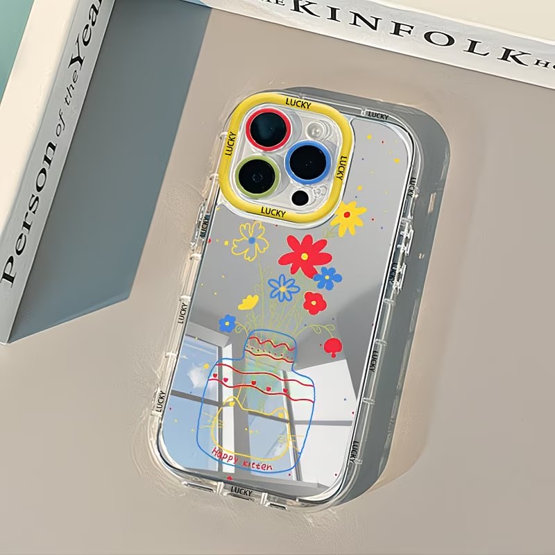 Phone Cases Xs - เคสโทรศัพท์ลายดอกเดซี่ฤดูร้อน ดีไซน์แจกัน กระจกเงา สำหรับ iPhone 17