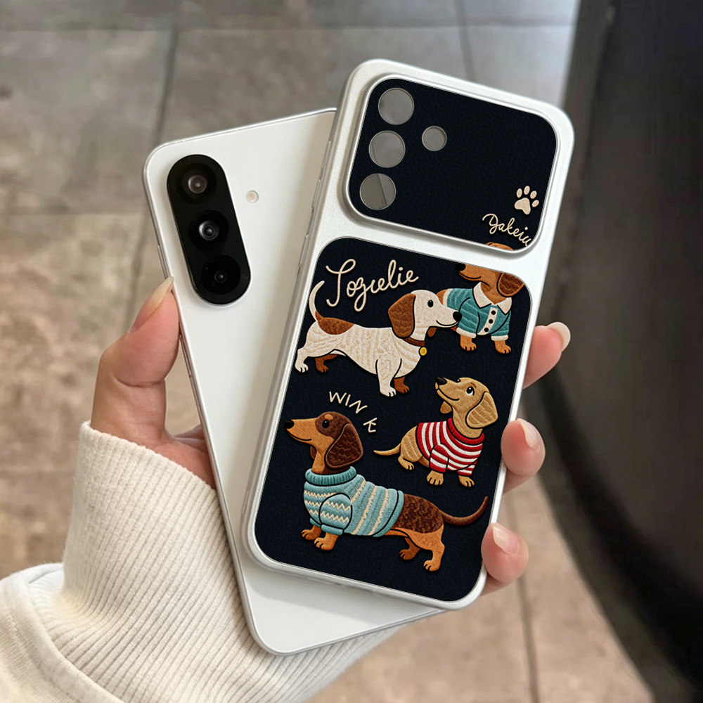 Phone Cases That Cover The Camera - เคสโทรศัพท์หนังลายการ์ตูนลูกสุนัข สำหรับ Samsung A57 A56 5G