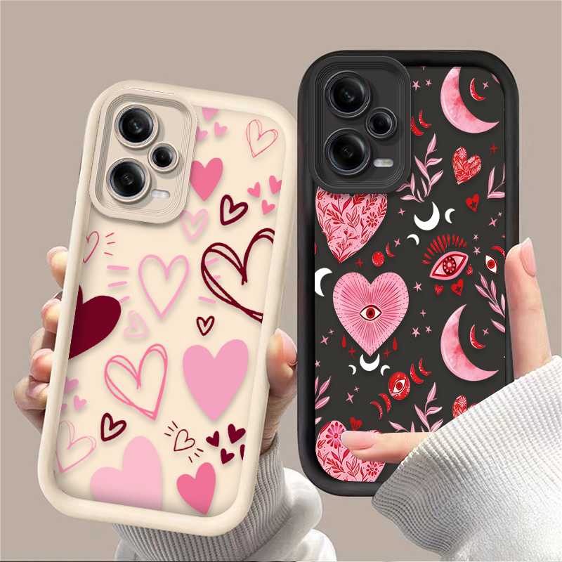 Phone Cases Redmi - เคสโทรศัพท์รูปหัวใจสีชมพูสำหรับ Xiaomi Redmi A5 A4 A3