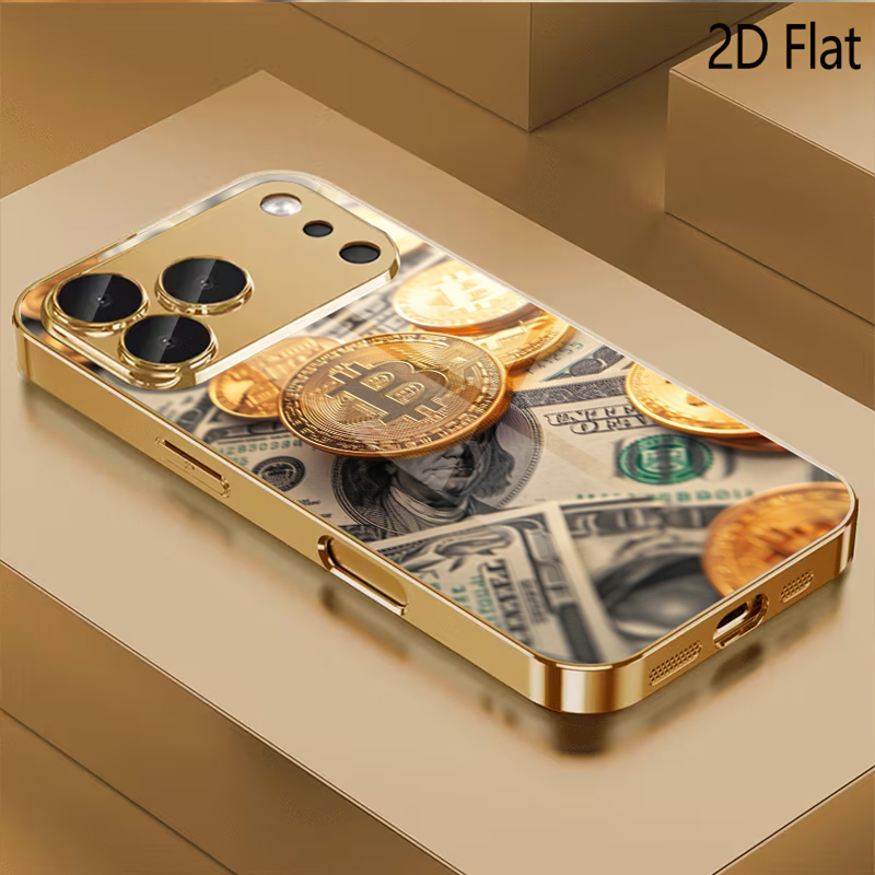 Phone Cases That Cover The Camera - เคสโทรศัพท์ลายพิมพ์บิตคอยน์ ดีไซน์กระจกนิรภัย สำหรับ iPhone 16 17