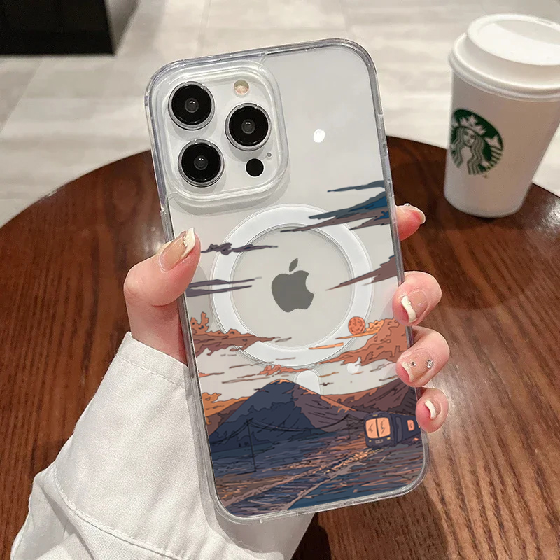 Phone Cases Xs - เคสโทรศัพท์แฟชั่นลายพระอาทิตย์ตกสำหรับ iPhone 17 Pro 16 15