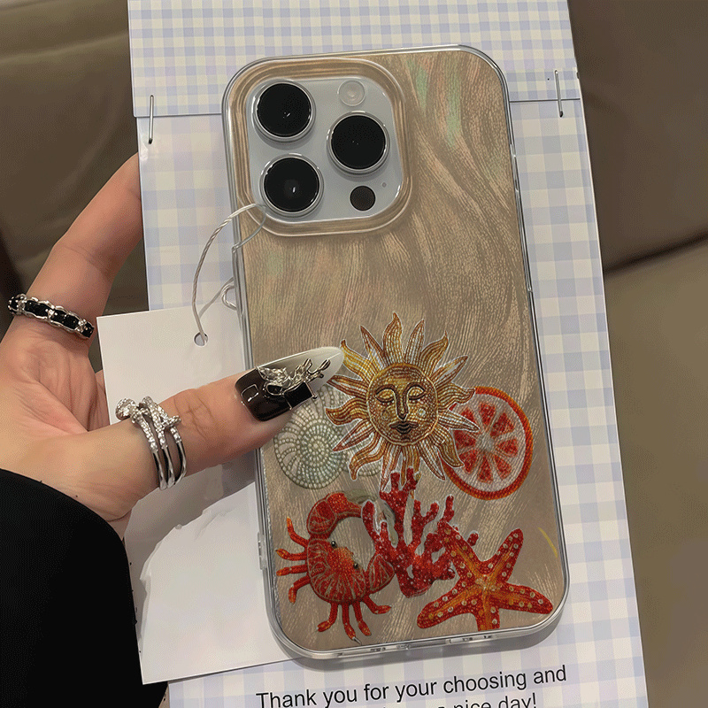 Phone Cases That Cover The Camera - เคสโทรศัพท์ลายปูและปลาดาว ป้องกันกล้อง สำหรับ Xiaomi Redmi Note
