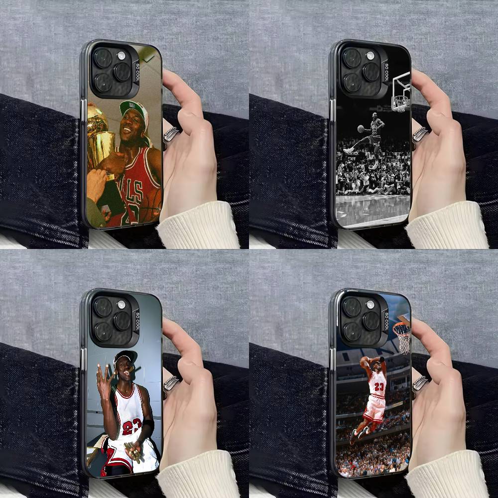 Phone Cases Jordan - เคสโทรศัพท์ลายบาสเกตบอล J-Jordan-Cool สำหรับ iPhone 17,16,15,14,13,12,11,Pro,Max,Plus,E,Air,Mini สีดำ