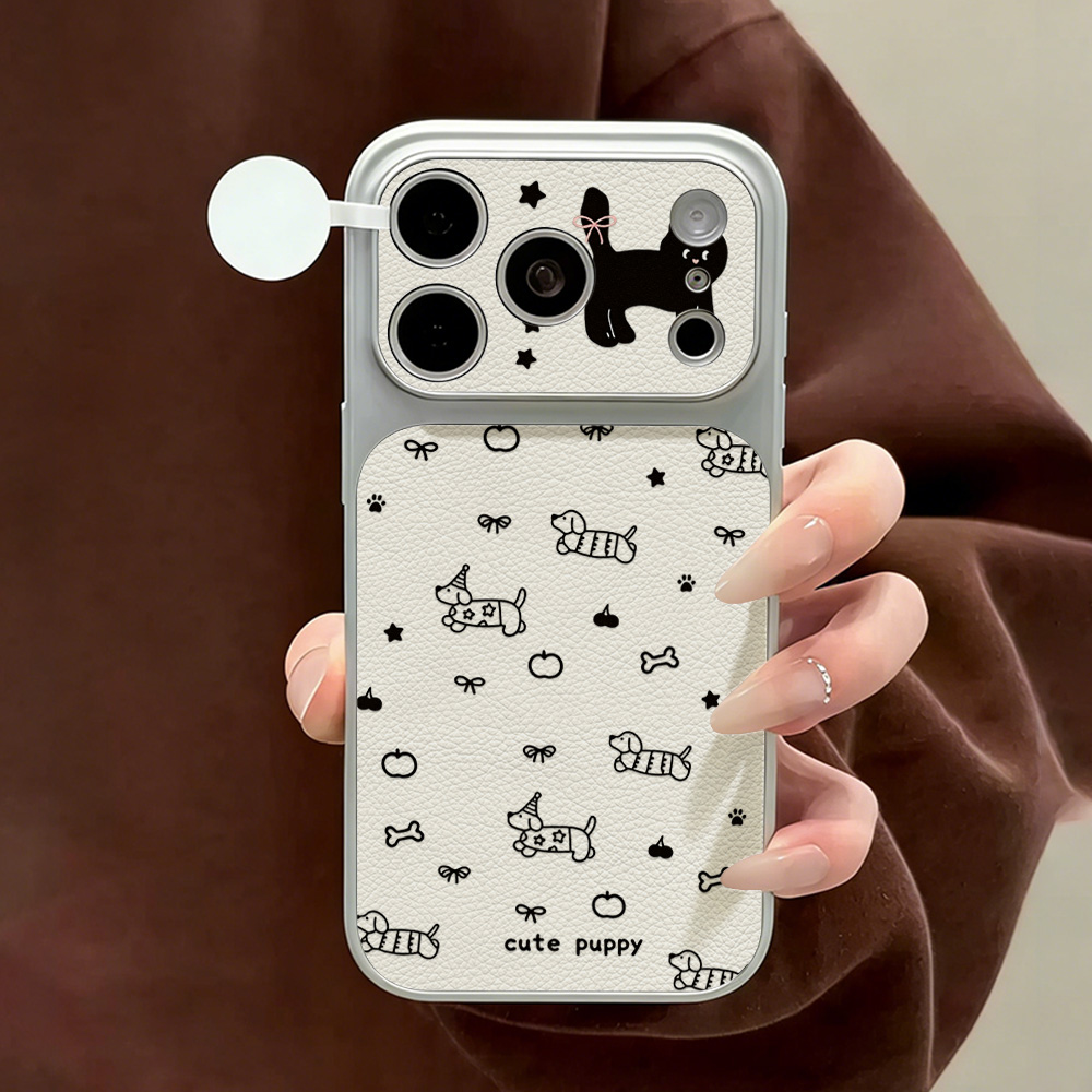 Phone Cases That Cover The Camera - เคสโทรศัพท์หนังลายสุนัขน่ารัก สำหรับ iPhone 17 Pro Max,