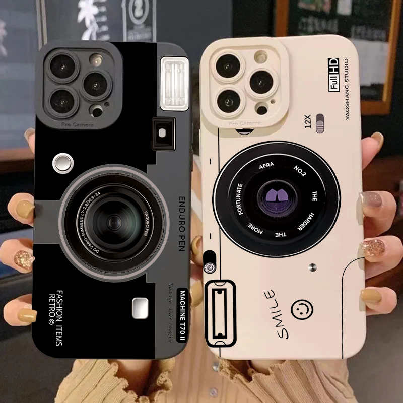 Phone Cases That Cover The Camera - เคสโทรศัพท์ซิลิโคน TPU แบบนุ่มลายกล้องวินเทจ สำหรับ iPhone 17