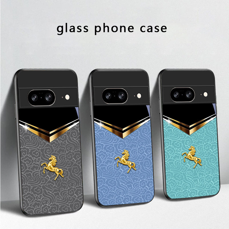 เคสโทรศัพท์แก้วสีดำลายม้าทองใน - Phone Cases Google Pixel 7 บทวิจารณ์และราคา