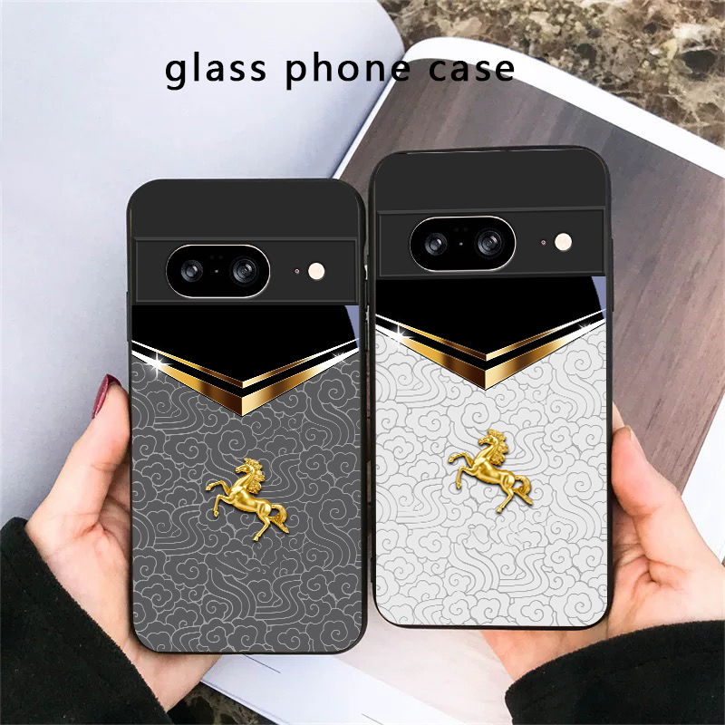 เคสโทรศัพท์แก้วสีดำลายม้าทองใน - Phone Cases Google Pixel 7 บทวิจารณ์และราคา