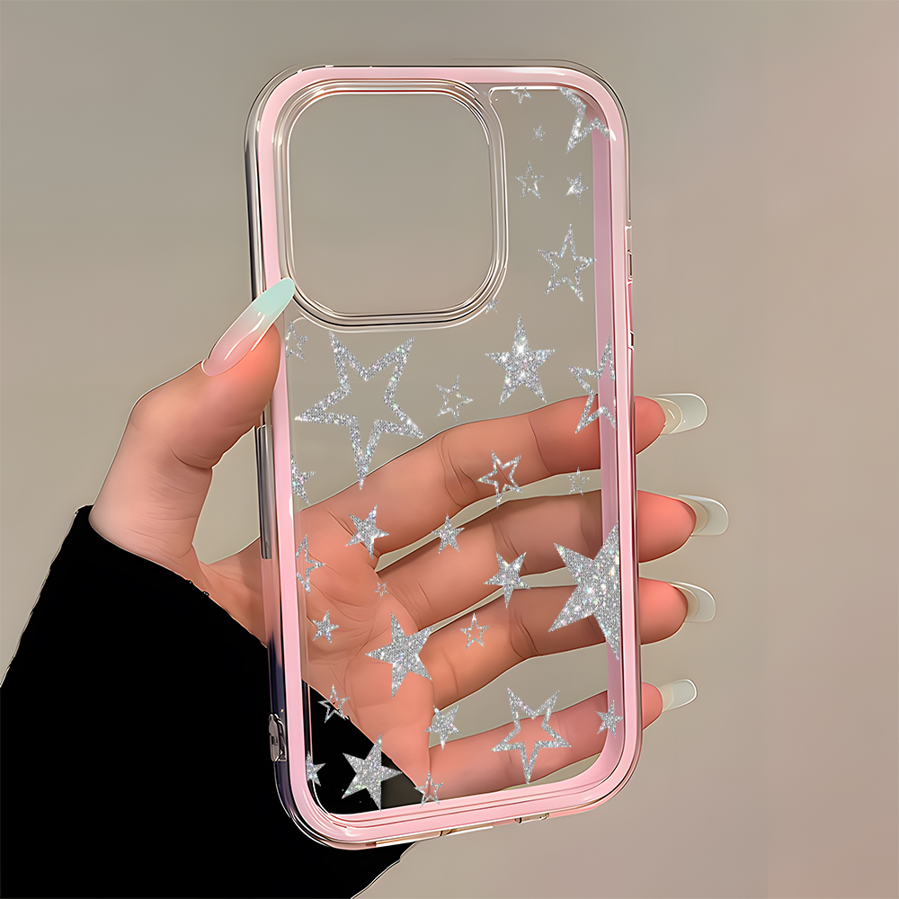 เคสโทรศัพท์ใสลายดาวสีเงินวิบวั - Phone Cases Pinterest บทวิจารณ์และราคา