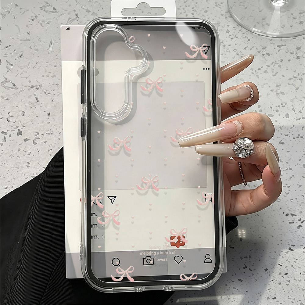 เคสโทรศัพท์น่ารักสีชมพูประดับโ - Phone Cases That Cover The Camera บทวิจารณ์และราคา