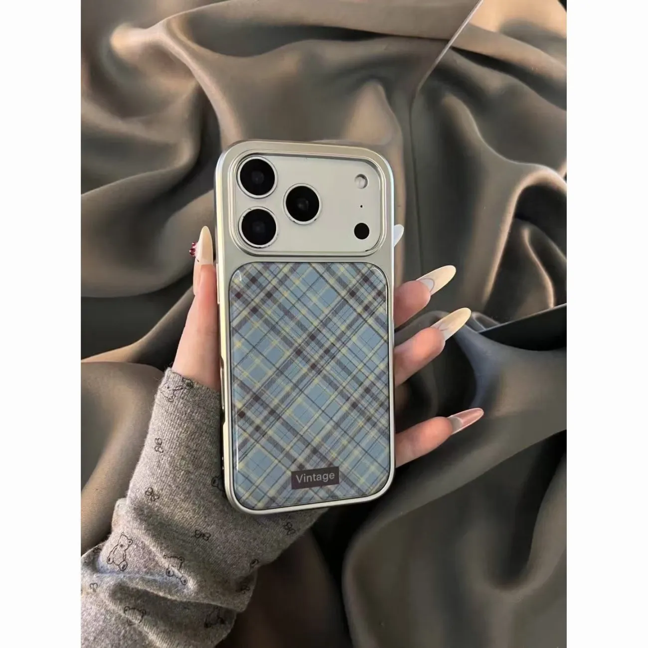 เคสโทรศัพท์ลายตารางสีน้ำเงินน้ - Phone Cases Japanese บทวิจารณ์และราคา