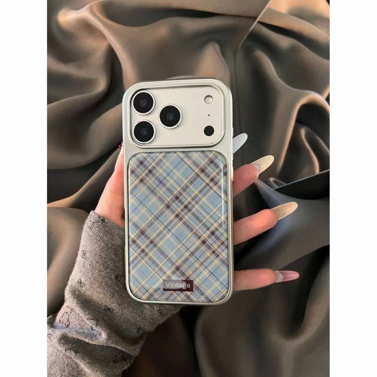 เคสโทรศัพท์ลายตารางสีน้ำเงินน้ - Phone Cases Japanese บทวิจารณ์และราคา